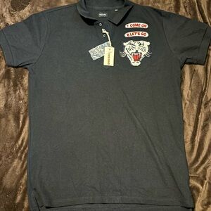 Diesel Men's Dark Polo with Tiger Emblem